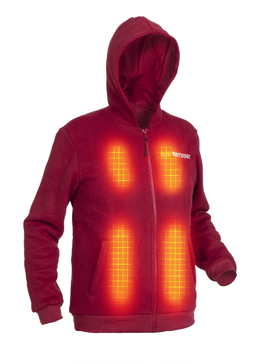 Beheizter Hoodie - Dual Heating | Herren - Burgund